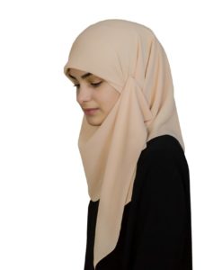 Kvadratisk ljus orange hijab