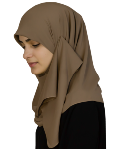 Kvadratisk mörkbeige hijab