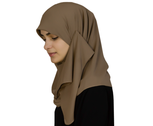 Kvadratisk mörkbeige hijab