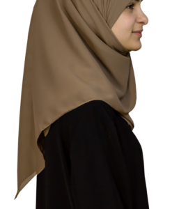 Kvadratisk mörkbeige hijab