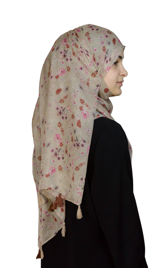Flower beige/rosa hijab